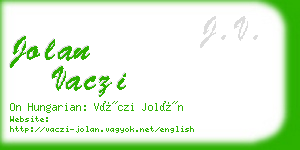 jolan vaczi business card